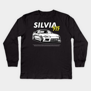 Silvia S15 (black print) Kids Long Sleeve T-Shirt